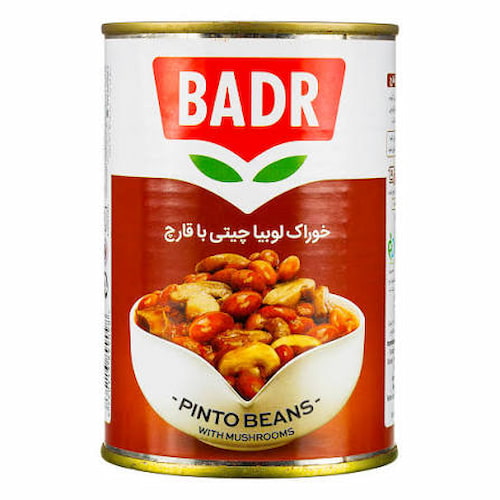 فروش به صرفه کنسرو لوبیا چیتی و قارچ بدر